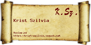 Krist Szilvia névjegykártya