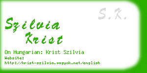 szilvia krist business card